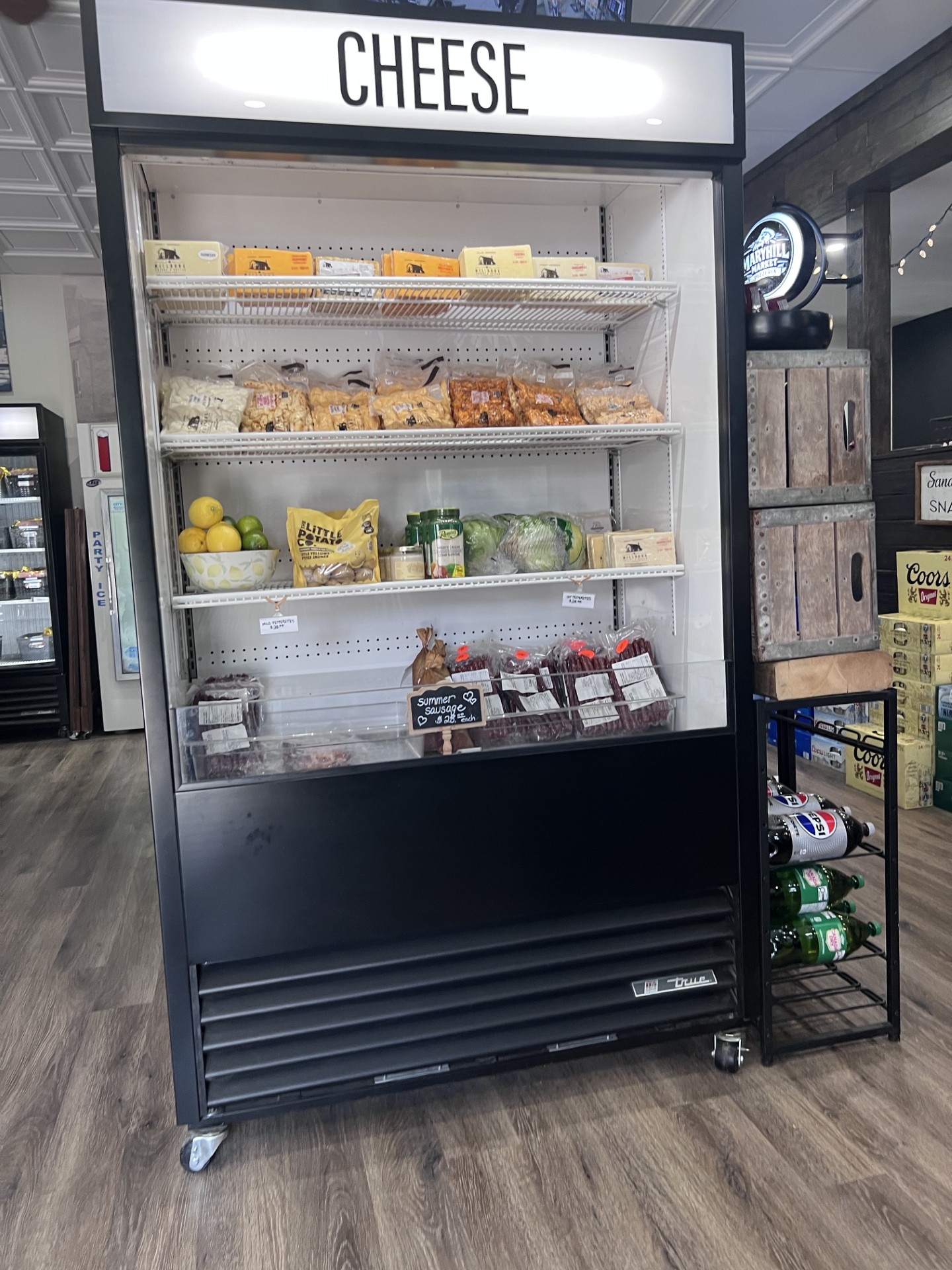 Coffee counter and menu board at Maryhill Market